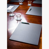 Gray Leather Conference Table Pad, 17 x 14
